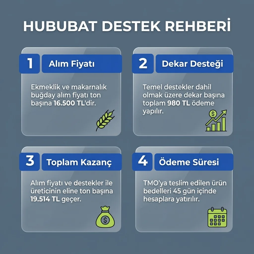 2026 buğday desteği için ödeme penceresi, askı icmali ve sorgulama adımlarını gösteren infografik
