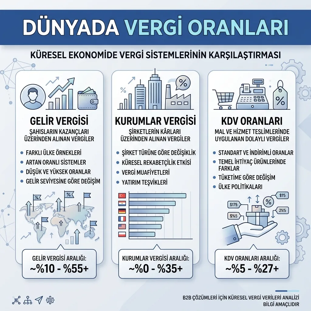 2026 Dünyada En Çok Vergi Alan Ülkeler Hangileri? Güncel OECD Verileriyle Rehber içeriğini özetleyen infografik