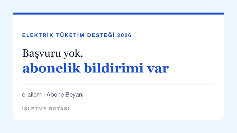 Elektrik tüketim desteği abonelik bildirimi kart görseli