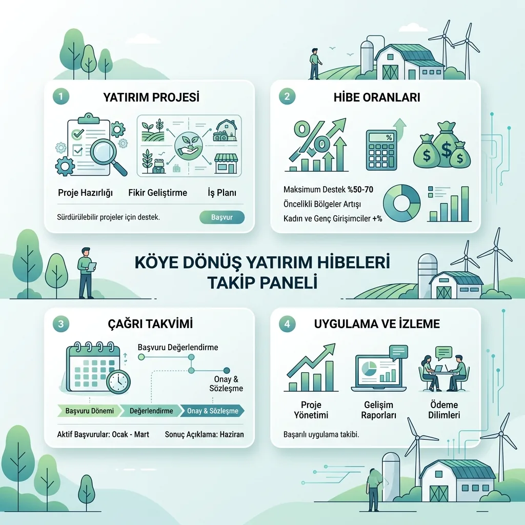 2026 Köyüne Dönene Devlet Desteği Var mı? KKYDP, IPARD ve Güncel Şartlar içeriğini özetleyen infografik