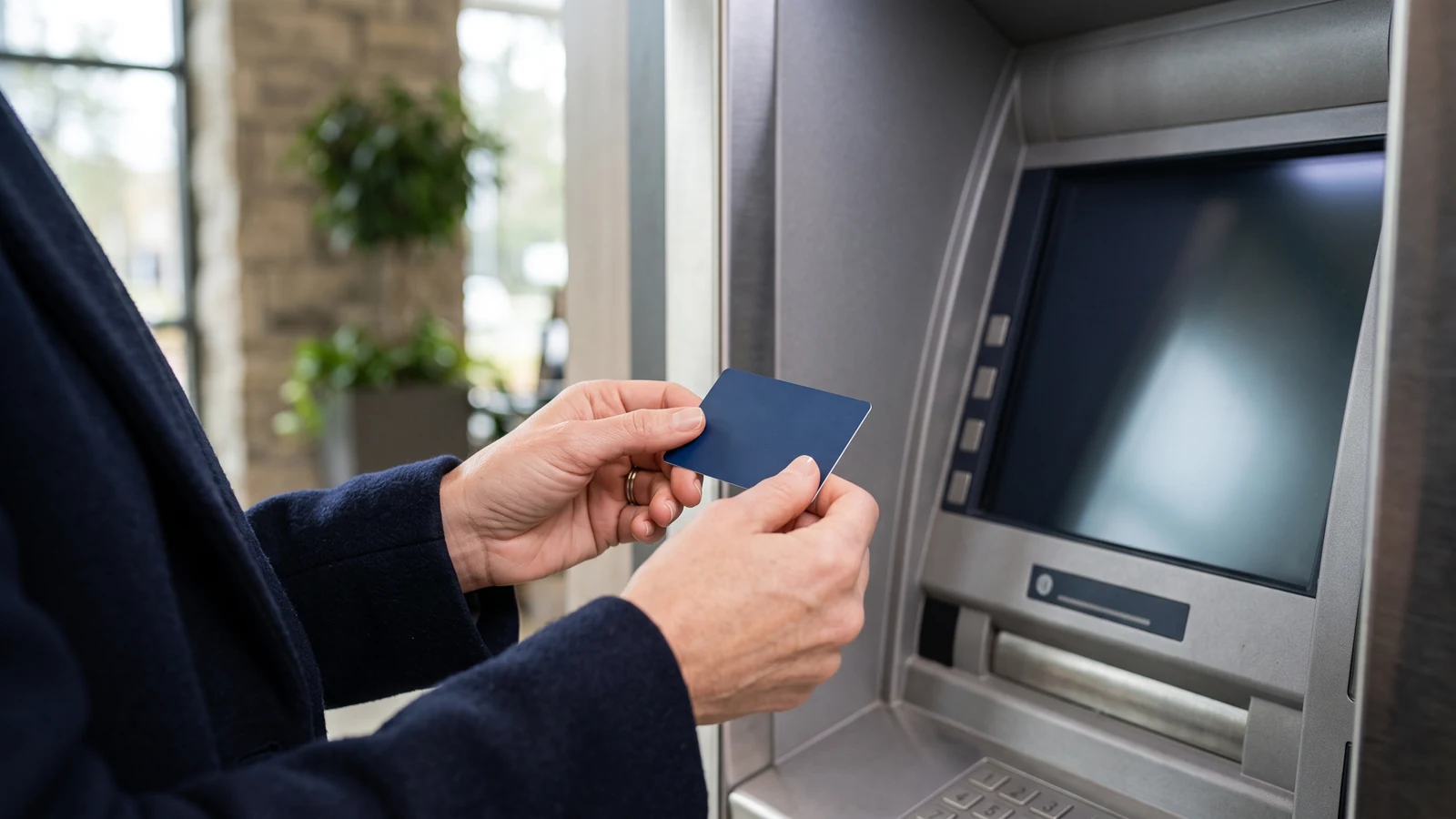 Banka kartı ve ATM ekranı